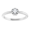 Platinum 1/8 CTW Natural Diamond French-Set Halo-Style Ring 