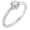 Platinum Natural White Sapphire & .03 CTW Natural Diamond French-Set Halo-Style Ring