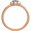 14K Rose Natural Tanzanite & Cultured White Seed Pearl Halo-Style Ring