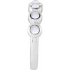 Platinum Cabochon Natural Rainbow Moonstone Stackable Ring