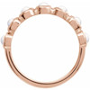 14K Rose Cabochon Natural Rainbow Moonstone Stackable Ring