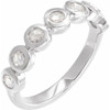 Sterling Silver Rose-Cut Lab-Grown Moissanite Stackable Ring