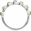 14K White Cabochon Natural Peridot Stackable Ring