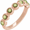 14K Rose Cabochon Natural Peridot Stackable Ring