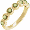 14K Yellow Cabochon Natural Peridot Stackable Ring