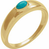 14K Yellow Natural Turquoise Cabochon Dome Ring