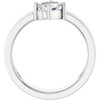 14K White Natural White Sapphire Asymmetric Solitaire Ring