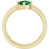 14K Yellow Lab-Grown Emerald Asymmetric Solitaire Ring