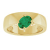 14K Yellow Lab-Grown Emerald Asymmetric Solitaire Ring