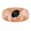 14K Rose Natural Black Onyx Asymmetric Solitaire Ring