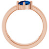 14K Rose Lab-Grown Blue Sapphire Asymmetric Solitaire Ring