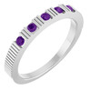 Platinum Natural Amethyst Stackable Ring