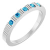 Platinum Natural Blue Zircon Stackable Ring