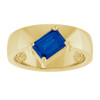 14K Yellow Lab-Grown Blue Sapphire Asymmetric Solitaire Ring