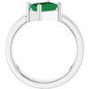 Platinum Lab-Grown Emerald Asymmetric Solitaire Ring