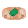 14K Rose Lab-Grown Emerald Asymmetric Solitaire Ring
