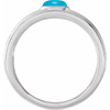 Platinum 5x3 mm Oval Natural Turquoise Cabochon Ring
