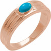 14K Rose 5x3 mm Oval Natural Turquoise Cabochon Ring