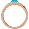 14K Rose 5x3 mm Oval Natural Turquoise Cabochon Ring