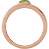 14K Rose 5x3 mm Natural Peridot Cabochon Ring