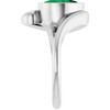 Sterling Silver  Lab-Grown Emerald Ring