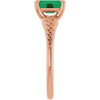 14K Rose Emerald Lab-Grown Emerald Solitaire Ring