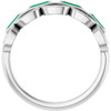 Platinum Lab-Grown Emerald Chain Link Ring
