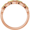 14K Rose Natural Peridot Chain Link Ring