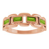 14K Rose Natural Peridot Chain Link Ring