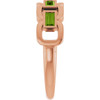 14K Rose Natural Peridot Chain Link Ring