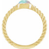 14K Yellow Natural Ethiopian Opal & .03 CTW Natural Diamond Rope Ring