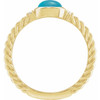 14 Karat Yellow Gold Natural Turquoise & .03 CTW Natural Diamond Cabochon Ring