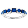 14K White Lab-Grown Blue Sapphire Stackable Ring