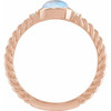 14K Rose Natural Rainbow Moonstone & .03 CTW Natural Diamond Cabochon Ring