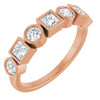 14K Rose Natural White Sapphire Stackable Ring