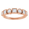 14K Rose Natural White Sapphire Stackable Ring