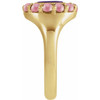 14K Yellow Natural Amethyst & Natural Rhodolite Garnet Halo-Style Ring