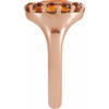 14K Rose Natural Mexican Fire Opal & Natural Citrine Halo-Style Ring