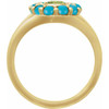 14K Yellow Natural Peridot & Natural Turquoise Halo-Style Ring