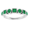 Sterling Silver Lab Emerald Stackable Ring – 3 mm Round Faceted