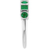 Sterling Silver Lab Emerald Stackable Ring – 3 mm Round Faceted