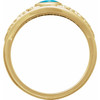 14K Yellow Natural Turquoise Cabochon Floral Ring