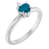 Sterling Silver Natural London Blue Topaz & .03 CT Natural Diamond Ring