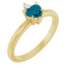 14K Yellow Natural London Blue Topaz & .03 CT Natural Diamond Ring