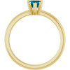 14K Yellow Natural London Blue Topaz & .03 CT Natural Diamond Ring