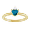 14K Yellow Natural London Blue Topaz & .03 CT Natural Diamond Ring