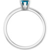 Platinum Natural London Blue Topaz & .03 CT Natural Diamond Ring