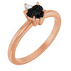 14K Rose Natural Black Onyx & .03 CT Natural Diamond Ring