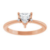 14K Rose Natural White Sapphire & .015 CTW Natural Diamond Ring