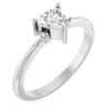 14K White Natural White Sapphire & .015 CTW Natural Diamond Ring
